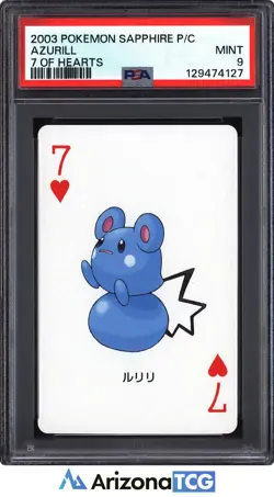 Pokemon 2003 Azurill 7 Of Hearts Pokemon Sapphire Playing Card Japanese PSA 9 - Image 1