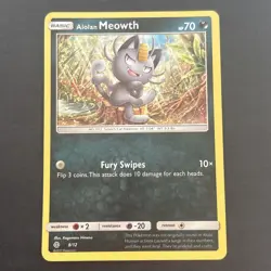 2017 Pokemon TCG Alolan Meowth 8/12 Holo Rare McDonald's Promo Card - Image 1