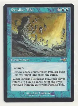 MTG NEMESIS: 1x LP Parallax Tide Magic the Gathering Card Remove Land From Play - Image 1