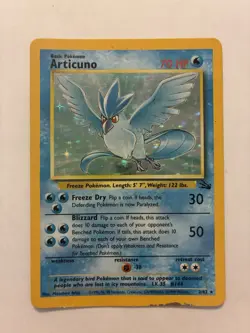 Pokemon TCG Articuno Holo Rare Card 2/63 Holo Moderately Played - Image 1