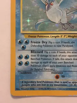 Pokemon TCG Articuno Holo Rare Card 2/63 Holo Moderately Played - Image 3