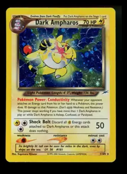 Dark Ampharos 1/105 2000 Neo Destiny 2000 Holo Rare WOTC Pokemon Card TCG - Image 1