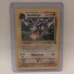Pokemon TCG Aerodactyl Fossil 1/62 Holo Rare Unlimited English Card - Image 1