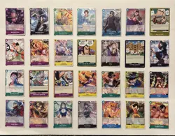 ONE PIECE 28 CARD LOT NAMI MONKEY D LUFFY RORONOA ZORO SANJI ENEL YAMATO USOPP - Image 1