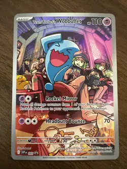 Pokemon Team Rocket's Wobbuffet 203 Destined Rivals ETB Promo Card Holo - Image 1