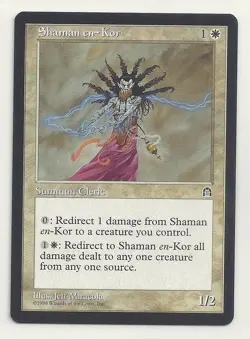 MTG STRONGHOLD: 1x NM Shaman en-Kor Magic the Gathering Card Redirect Damage - Image 1