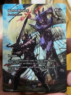 Deadly Dispute / Baron Rivalry MTG Final Fantasy Hand Painted Altered Art Tentz - Image 2