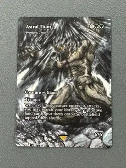 Primeval Titan MTG Final Fantasy Through the Ages Hand Painted Altered Art Tentz - Image 1