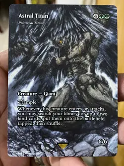 Primeval Titan MTG Final Fantasy Through the Ages Hand Painted Altered Art Tentz - Image 2