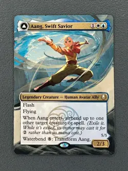 Aang, Swift Savior MTG Avatar: The Last Airbender Hand Painted Full Altered Art - Image 1