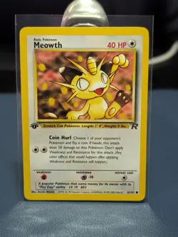 Meowth 62/82 Team Rocket 1st Edition Common 2000 Vintage Pokemon TCG - Image 1