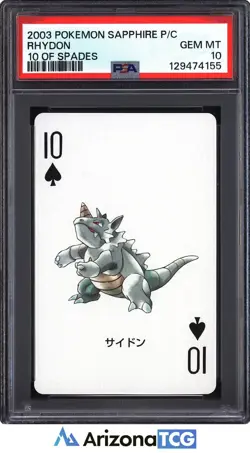 Pokemon 2003 Rhydon 01 Pokemon Sapphire Playing Card Japanese GEM MINT PSA 10 - Image 1