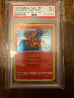 2022 POKEMON SWSH BLACK STAR PROMO #075 SPECIAL DELIVERY CHARIZARD-HOLO PSA 9 - Image 1