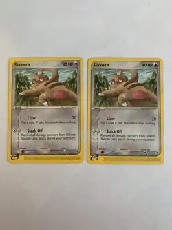 Pokemon 2X Slakoth 45/109 EX Ruby and Sapphire - NM - Image 1