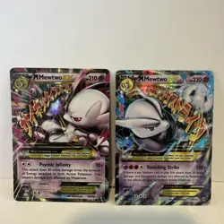 Pokemon TCG M Mewtwo EX 63 and 64/162 Ultra Rare Holo Card XY Breakthrough - Image 1