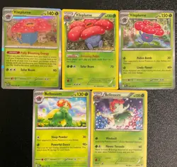 x3 sets of Oddish Gloom Vileplume Bellossom pokemon cards mixed set - Image 3
