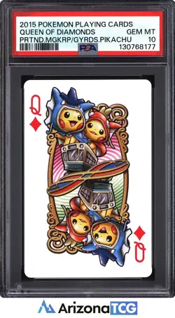 Pokemon 2015 Poncho Pikachu Queen Of Diamonds Playing Cards GEM MINT PSA 10 - Image 1