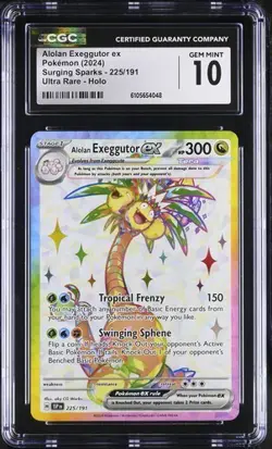 Pokemon Alolan Exeggutor ex (2024) Surging Sparks 225/191 CGC 10 - Image 1