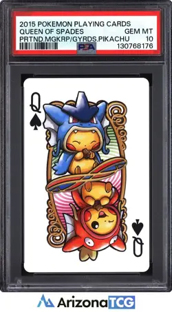 Pokemon 2015 Queen Of Spades Pretend Poncho Pikachu Playing Cards GEM MT PSA 10 - Image 1