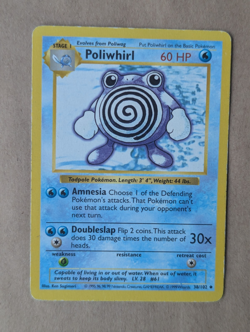 Pokemon Card TCG Poliwhirl 38/102 1st Edition Shadowless Base Set - Image 1