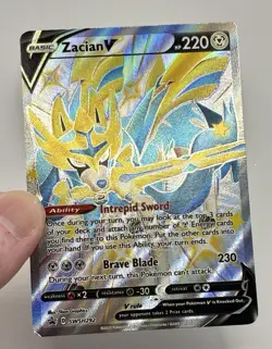 Pokemon TCG Shiny Zacian V Full Art Black Star Promo SwSh292 Near Mint - Image 3