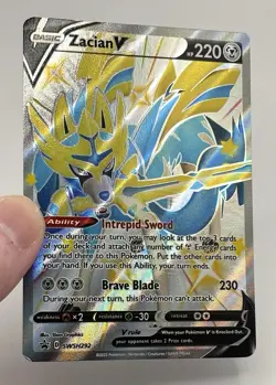 Pokemon TCG Shiny Zacian V Full Art Black Star Promo SwSh292 Near Mint - Image 4
