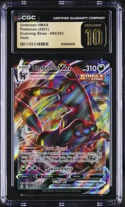 Pokemon Umbreon VMAX (2021) Card Set Evolving Skies 095/203 CGC PRISTINE 10 - Image 1
