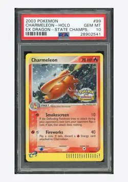 Pokemon PSA 10 Charmeleon Holo 2003 99/97 EX Dragon State Championships English - Image 1