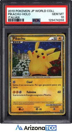 Pokemon 2010 Pikachu Holo World Collection Italian GEM MINT PSA 10 - Image 1