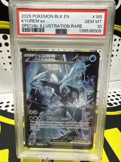 2025 POKEMON BLK EN BLACK BOLT SPECIAL ILLUSTRATION RARE #165 KYUREM EX PSA 10 - Image 1