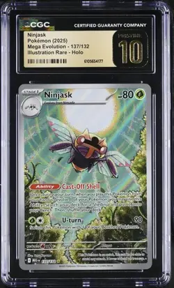 Pokemon Ninjask (2025) Mega Evolution 137/132 CGC PRISTINE 10 - Image 1