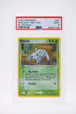 2005 Pokemon Nincada Rev Foil EX Deoxys 67 PSA 9 - Image 1