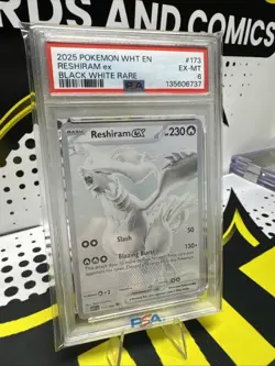 Pokemon 2025 Reshiram ex 173/086 Black White Rare White Flare PSA 6 - Image 3
