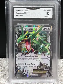 Rayquaza EX Roaring Skies Pokemon XY Ultra Rare 75/108 GMA Graded 10 Gem Mint - Image 1