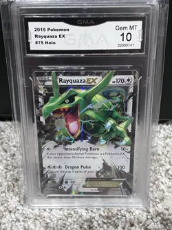 Rayquaza EX Roaring Skies Pokemon XY Ultra Rare 75/108 GMA Graded 10 Gem Mint - Image 2