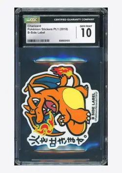 Pokemon CGC 10 GEM Charizard B-Side Label 2018 Pokemon Stickers Pt.1 Japanese - Image 1