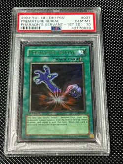 YUGIOH PSA 10 2002 Premature Burial PSV-037 Ultra Rare 1st Edition *0830 - Image 1