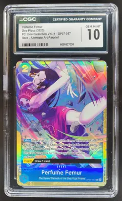2025 ONE PIECE CCG PERFUME FEMUR RARE ALT ART OP07-057 CGC 10 B PT - Image 1