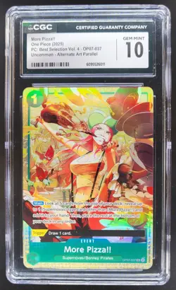 2025 ONE PIECE CCG MORE PIZZA!! ALT ART OP07-037 CGC 10 B PT - Image 1