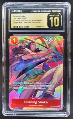2025 ONE PIECE CCG BUILDING SNAKE ALTERNATE ART OP09-008 CGC 10 B PT - Image 1