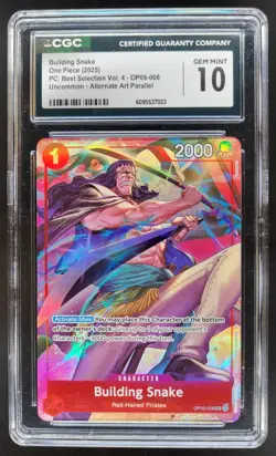 2025 ONE PIECE CCG BUILDING SNAKE ALTERNATE ART OP09-008 CGC 10 B PT - Image 1