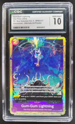 2025 ONE PIECE CCG GUM-GUM LIGHTNING ALT ART OP09-077 CGC 10 B PT - Image 1