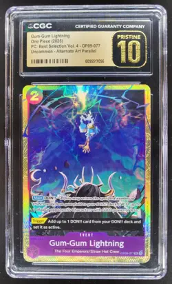 2025 ONE PIECE CCG GUM-GUM LIGHTNING ALT ART OP09-077 CGC 10 PRISTINE B PT - Image 1