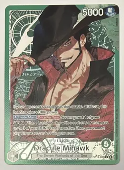 Dracule Mihawk OP14-020 Alternate Art One Piece The Azure Sea's Seven Alt Leader - Image 1
