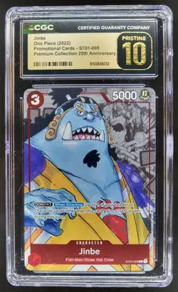 2022 ONE PIECE CCG JINBE 25TH ANNIVERSARY ST01-005 CGC 10 PRISTINE B PT - Image 1