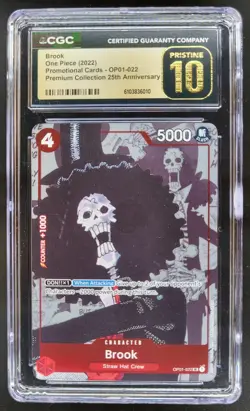 2022 ONE PIECE CCG BROOK 25TH ANNIVERSARY OP01-022 CGC 10 PRISTINE B PT - Image 1
