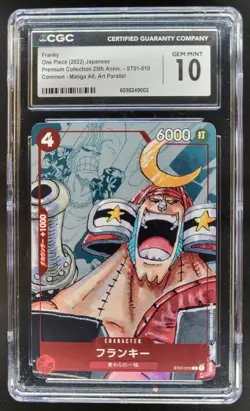 2022 ONE PIECE CCG JAPANESE FRANKY MANGA ALT ART ST01-010 CGC 10 B PT - Image 1