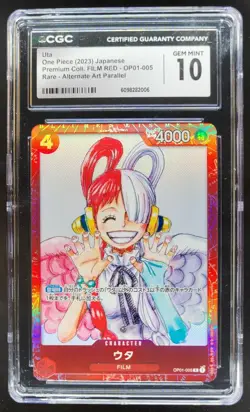 2023 ONE PIECE CCG JAPANESE UTA FILM RED RARE ALT ART OP01-005 CGC 10 B PT - Image 1