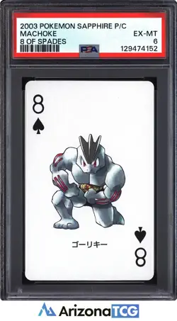 Pokemon 2003 Machoke 8 Of Spades Pokemon Sapphire Playing Card Japanese PSA 6 - Image 1
