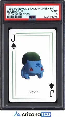 Pokemon Stadium 1998 Bulbasaur Jack Of Spades Green Playing Card Japanese PSA 9 - Image 1